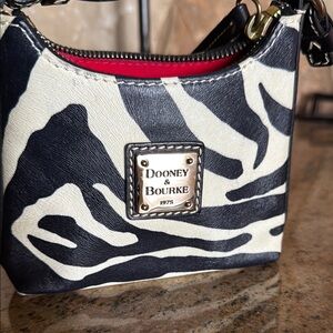 Dooney & Bourke Black and White Mini Bag with Zebra Print